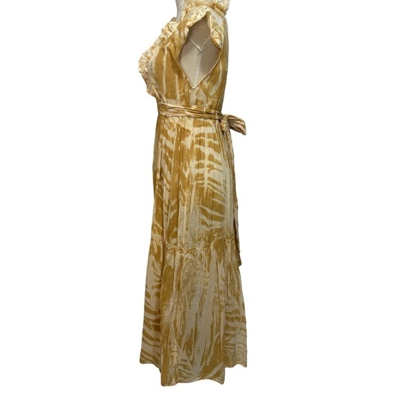 Amanda Bond Emma Dress Gold Leaf Hand Dyed One of a Kind Maxi Dress M/L - Picture 4 of 12